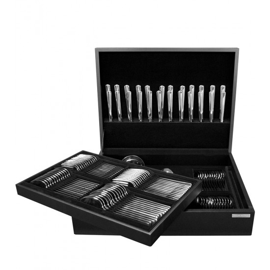 Faqueiro 101 Peças Italy Em Aço Inox Tramontina Com Estojo De Madeira